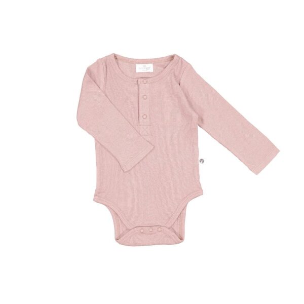 Henley Rib Bodysuit – Dusty Rose | Burrow & Be