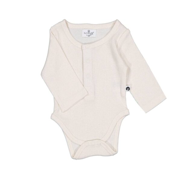 Henley Rib Bodysuit – Natural | Burrow & Be