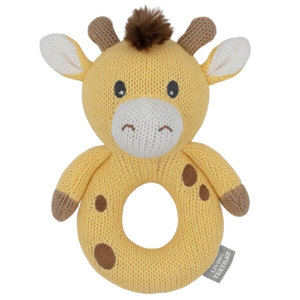 Noah the Giraffe Knitted Rattle | Living Textiles