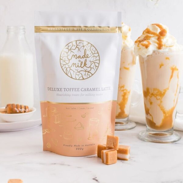 Toffee Caramel Deluxe Latte – Lactation | Made to Milk