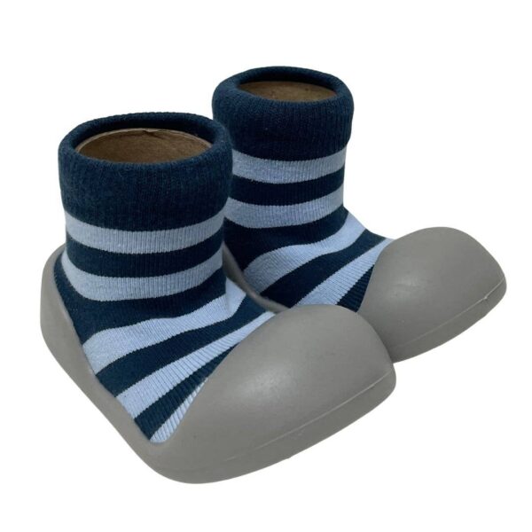 Rubber Soled Socks – Blue/Navy Stripe | ES Kids