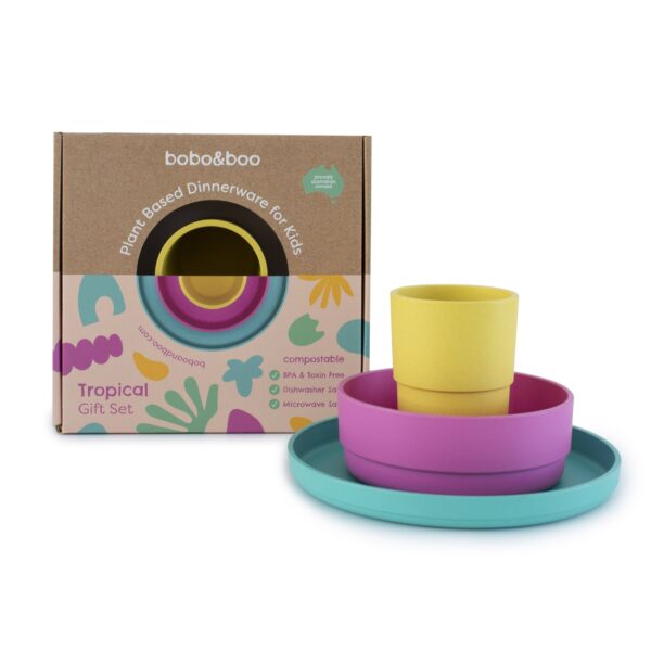 Plant-Based Dinnerware Set – Tropical | Bobo&Boo