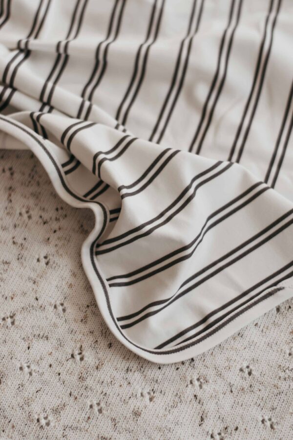 Jersey Swaddle –  Charcoal Stripe | Bencer & Hazelnut