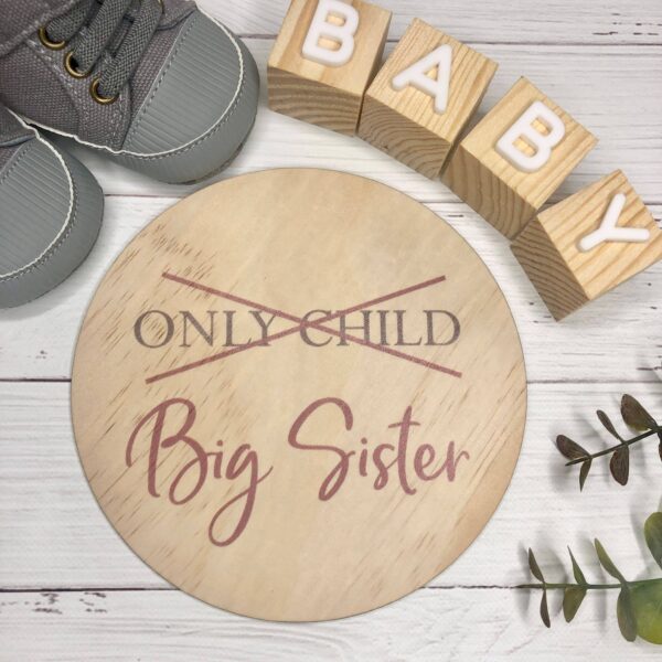 Only Child to Big Sister Milestone Art Disc | Inspired Wholesale