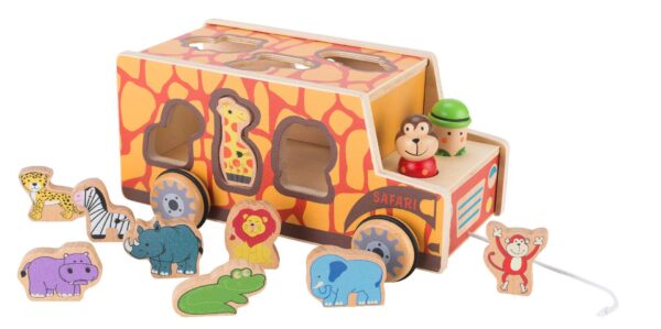 Wooden Pullalong Zoo Truck Shape Sorter | ToysLink